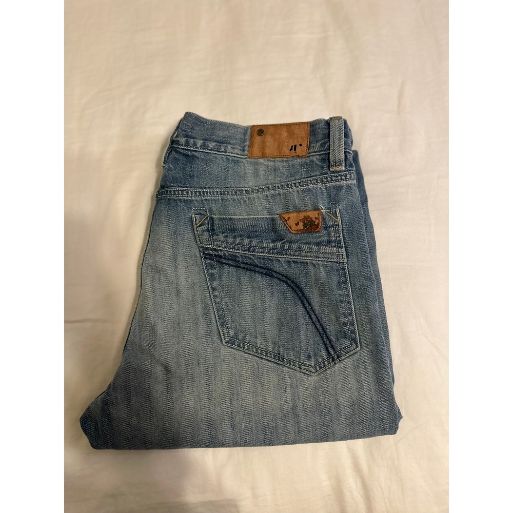 Fox Racing Mens Blue Denim Straight Leg Jeans Light Wash Motocross W38 L34